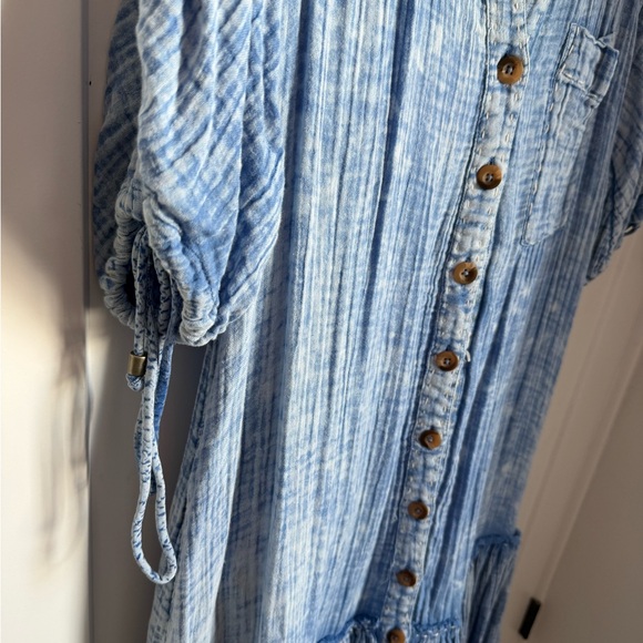 Free People Maya Midi Shirt Dress in a blue wash in size xs, fits very oversized - Picture 5 of 6